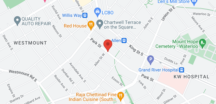 map of 1310 -  144 PARK Street S